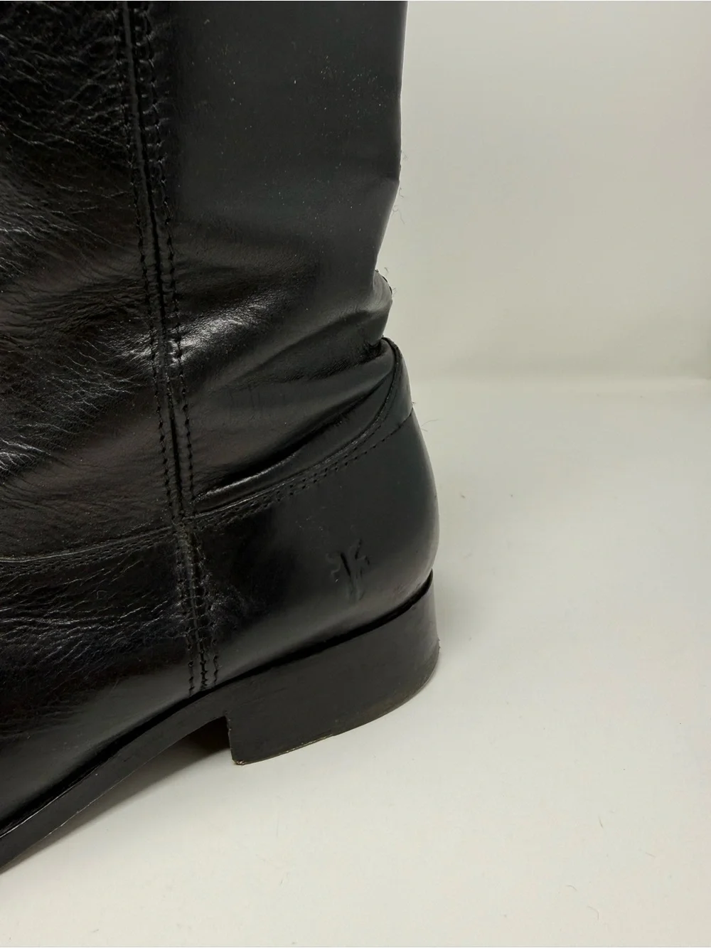 Frye Black Leather Over-The-Knee Riding Boots